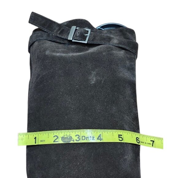 SAN FREDIANO Brown Suede Leather Knee High Heeled Boots US 7 Made In Italy - Picture 14 of 16